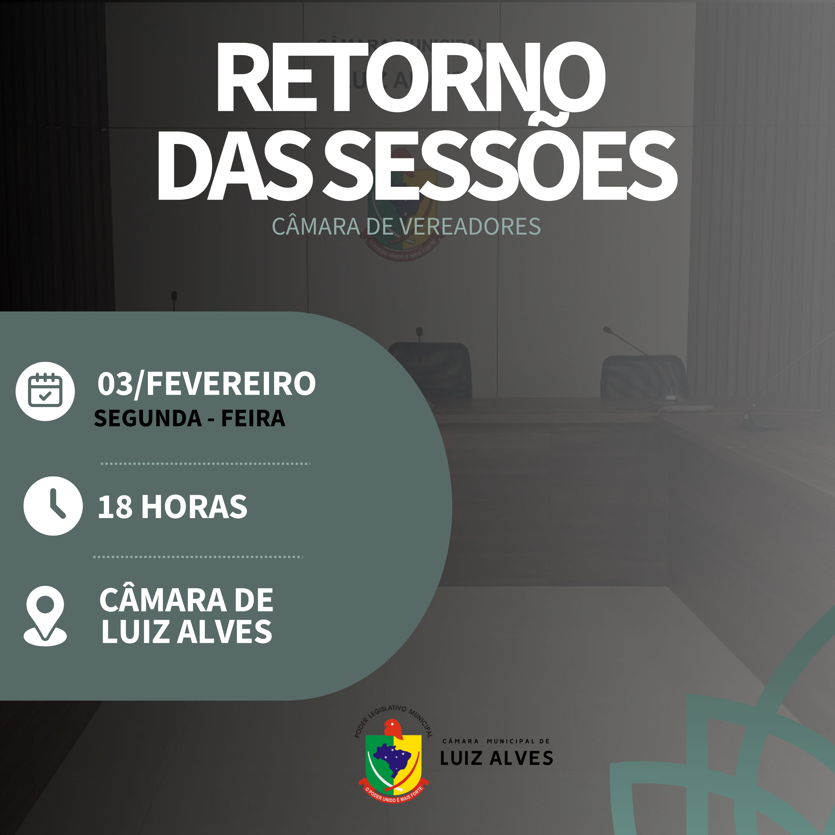 Retorno das Sessões Ordinárias de 2025.